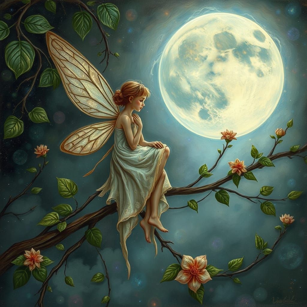 Surreal Fairy Dances Amongst Ethereal Blooms in a Dreamlike ...