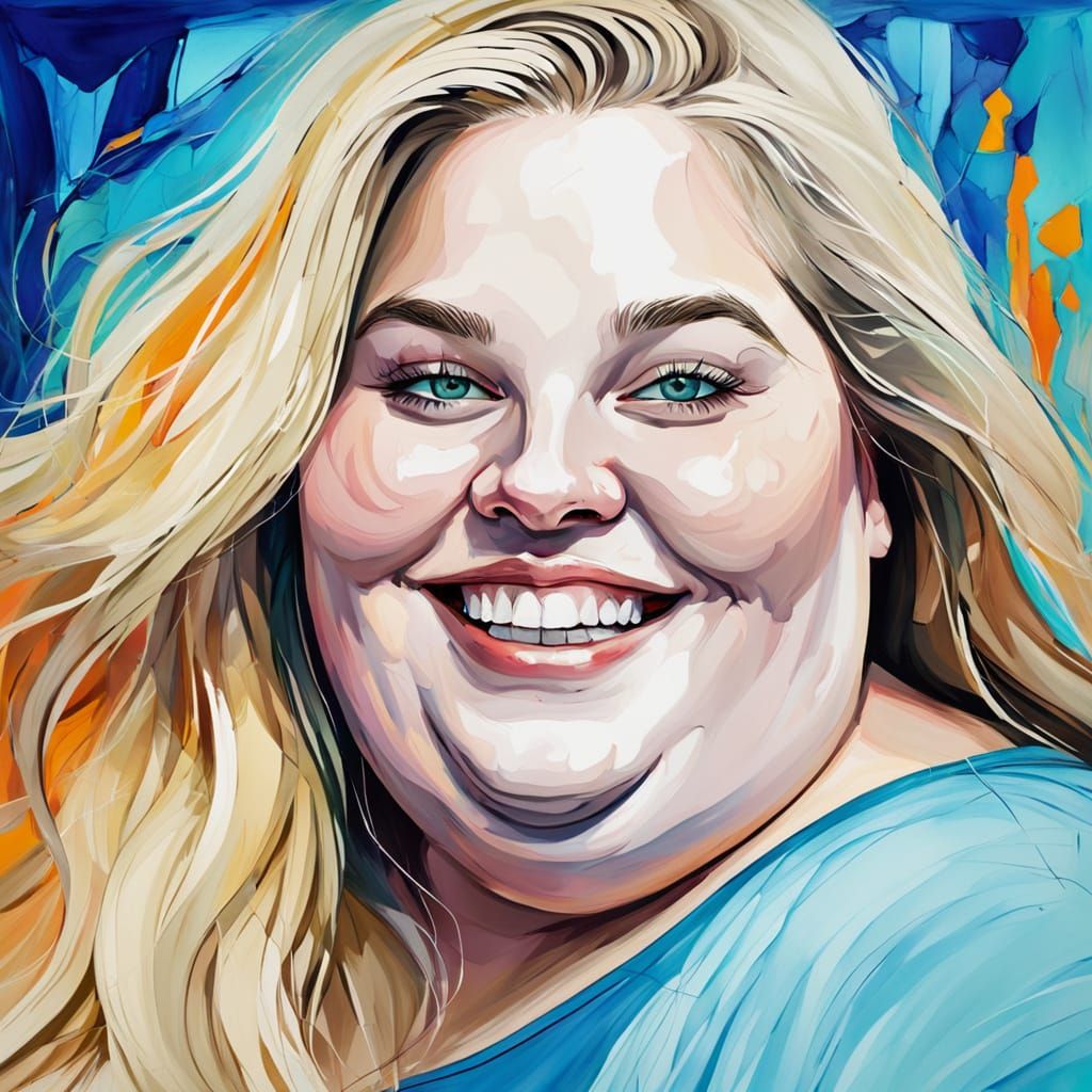 Abstract Portrait of a Young French Girl in Vibrant Colors