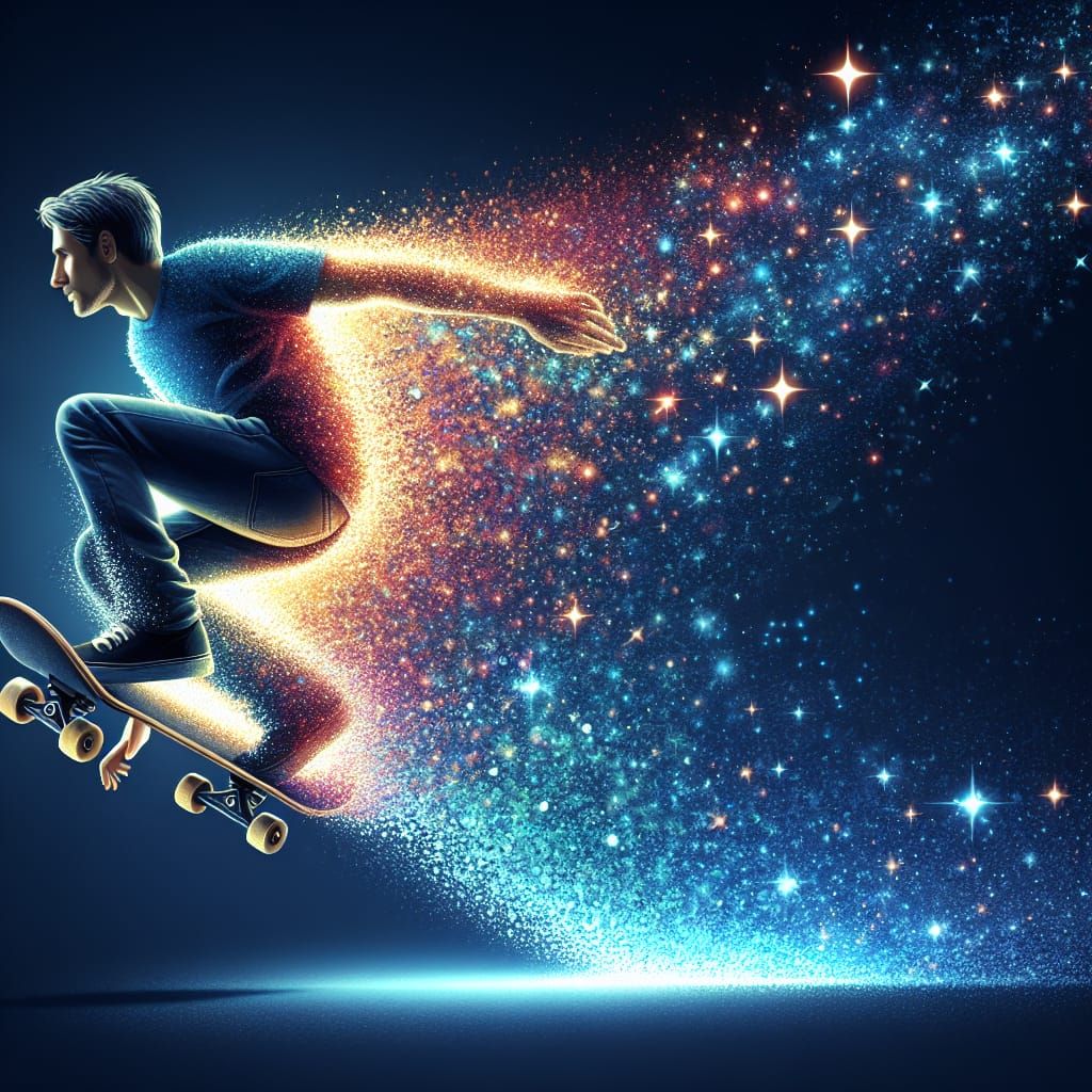 Skateboarder Becomes Stardust in Epic Skateboarding Trick