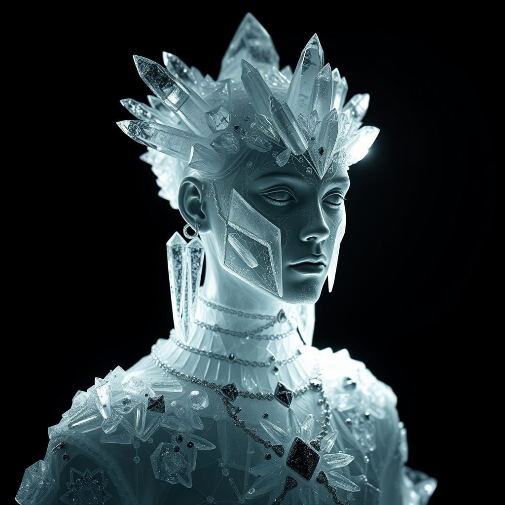 Crystalline Human Figure in Octane Render Style