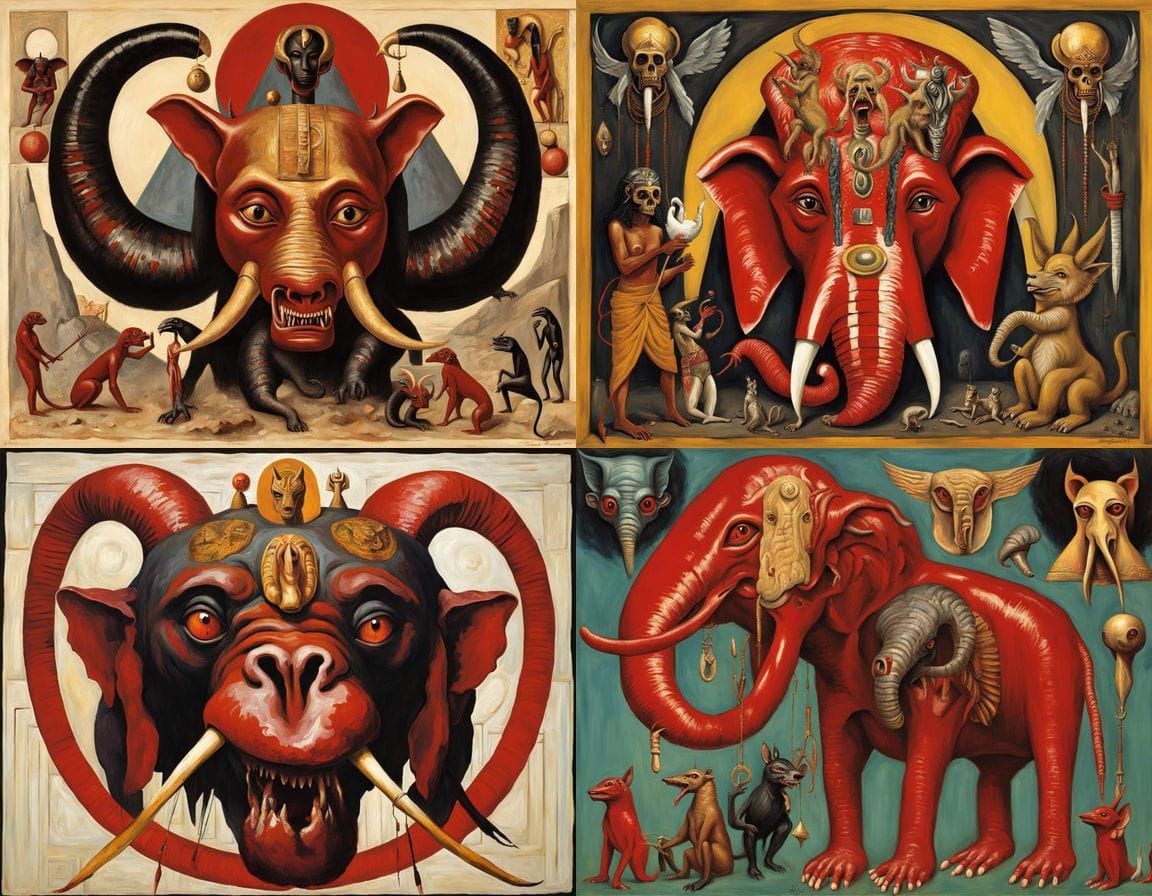 Egyptian Horror in Art Deco Style: Mutant Homunculus Ape Und...