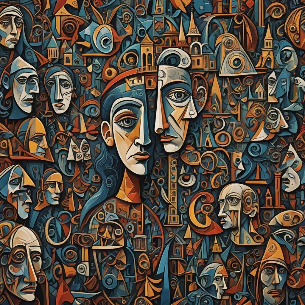 Abstract Composition in Picasso Style