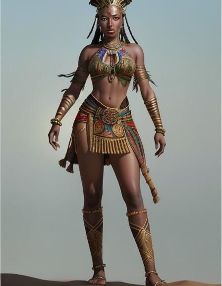 Haradrim Warrior in African-Inspired Fantasy Attire