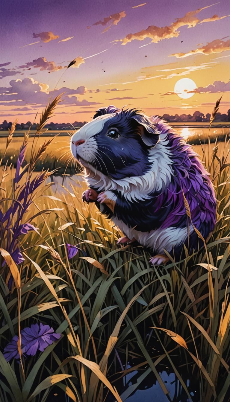 Puple-ish furry "guinea pig"