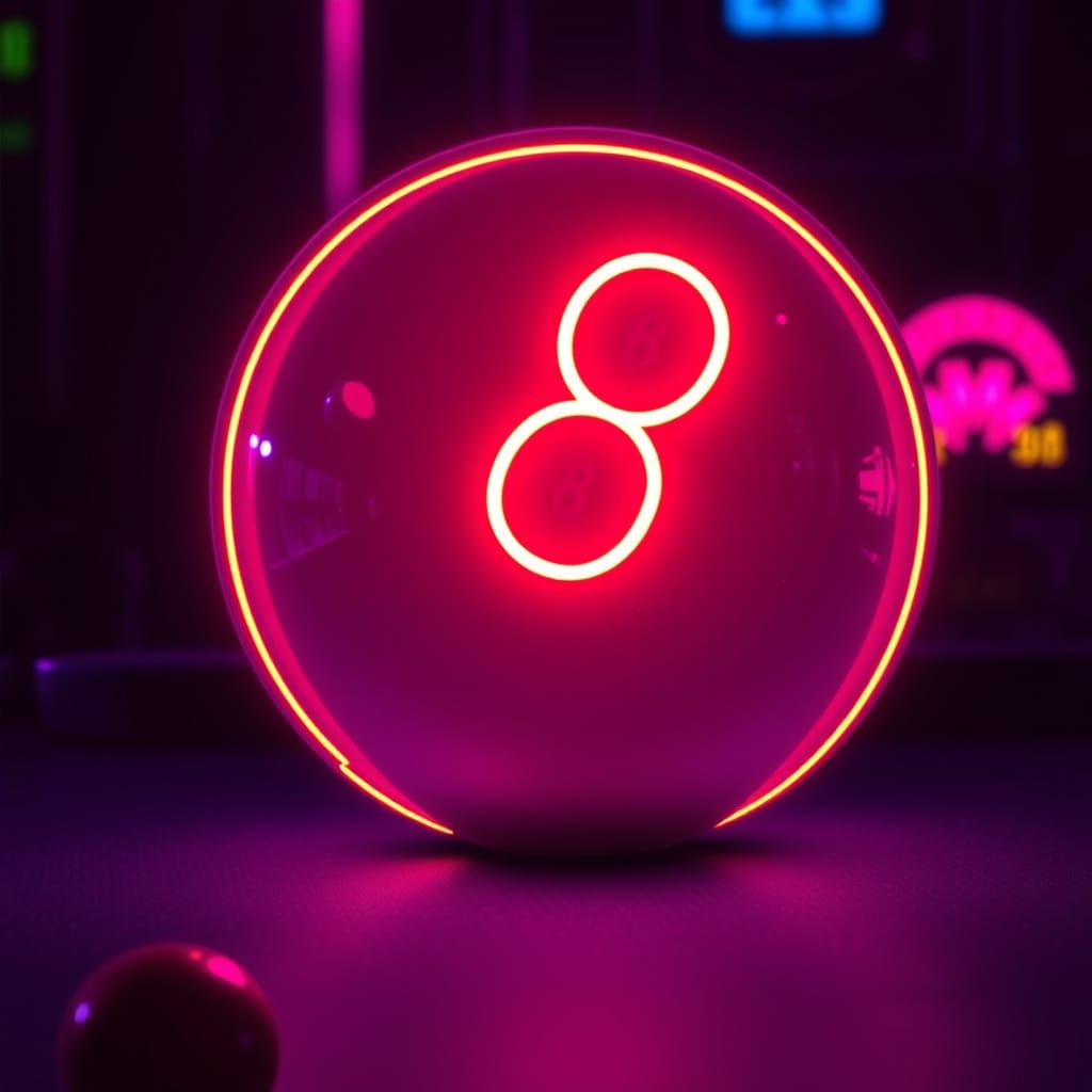 Neon Retro Pool Hall Scene