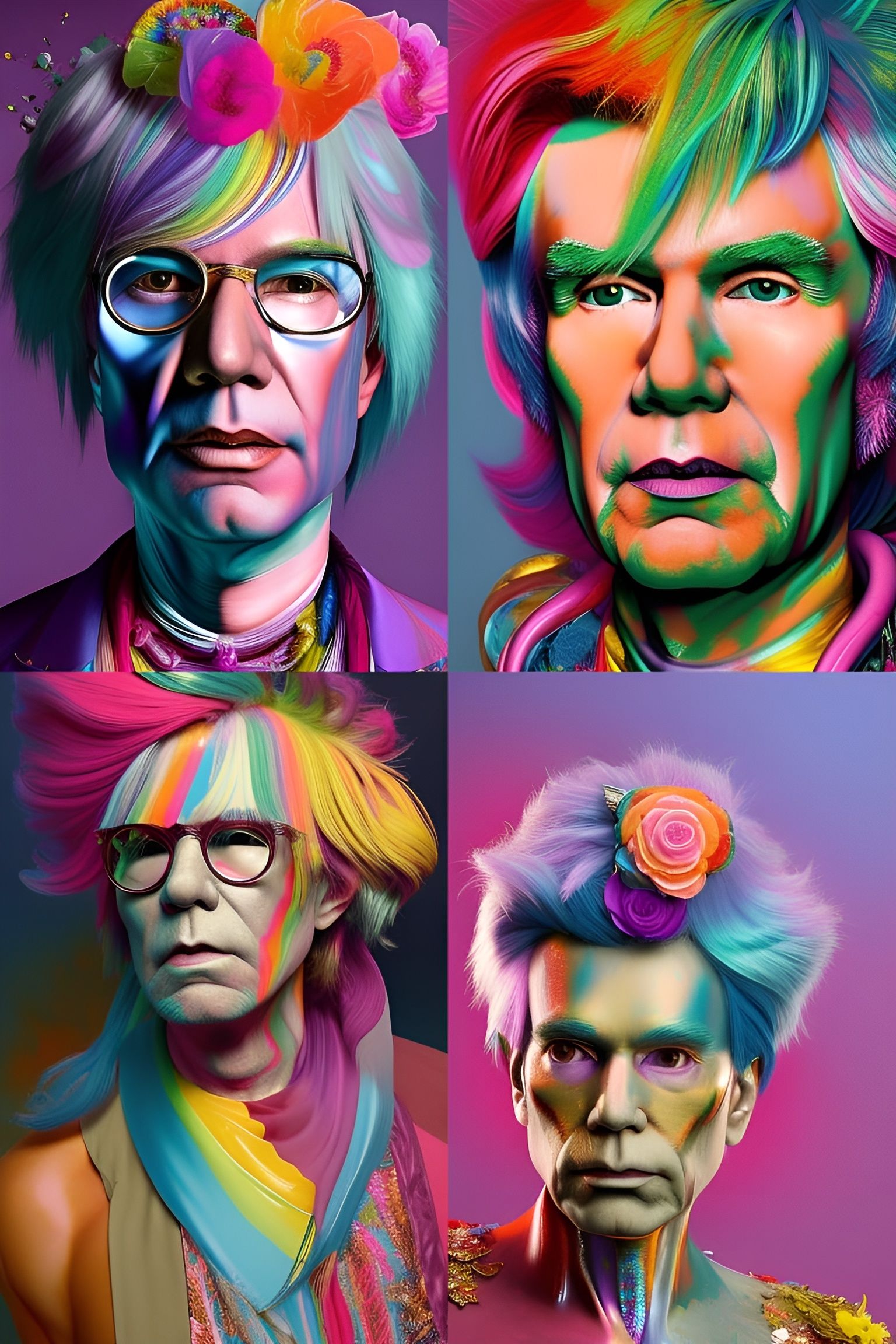 Hyperdetailed Portrait with Prismatic Hair