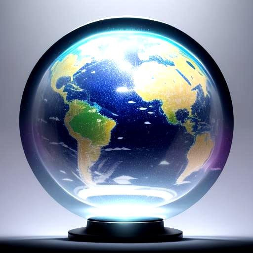 Hyperrealistic Glass Globe in Splash Art Style