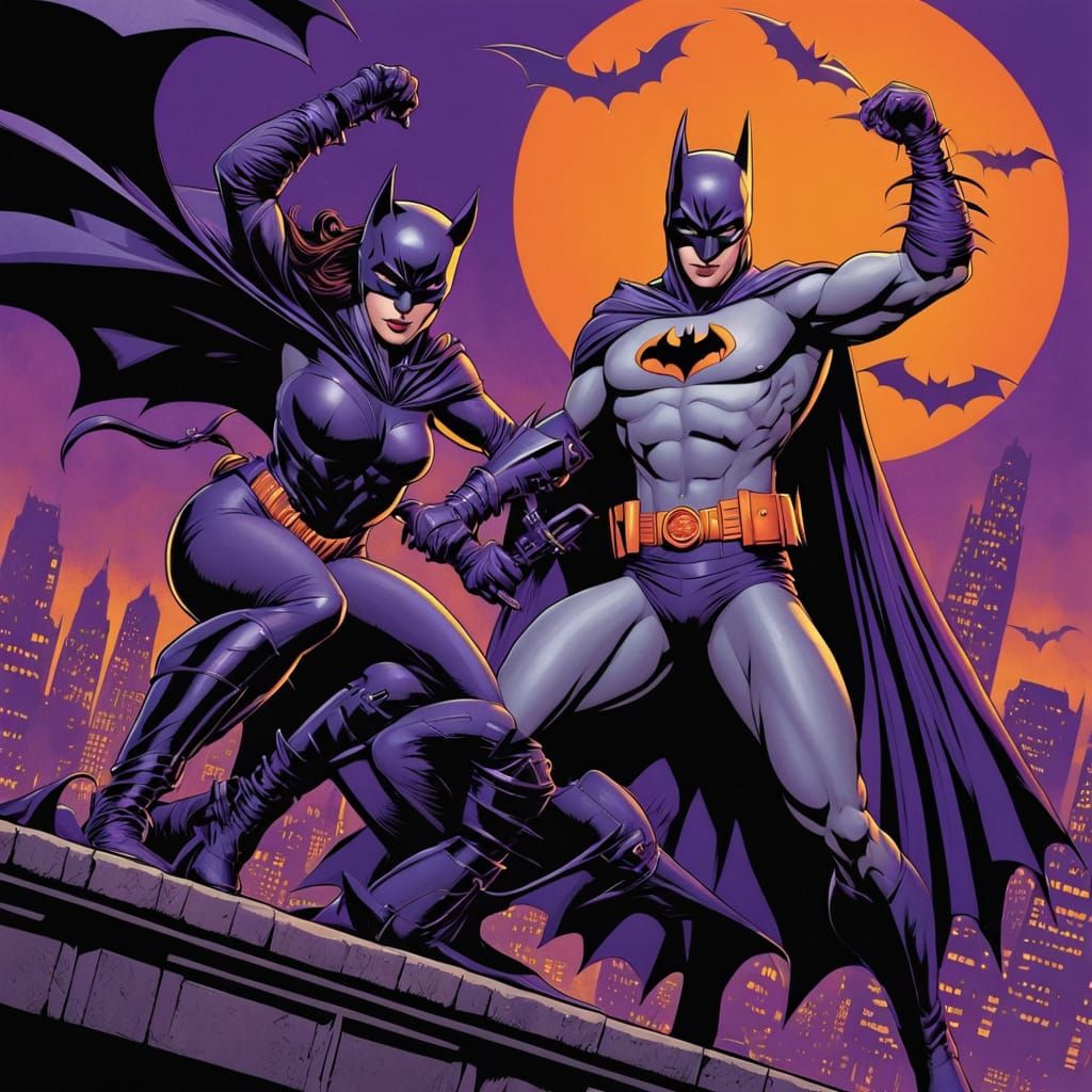 Batman vs. Catwoman: Comic Book Art