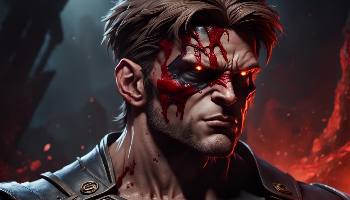 Cyclops as Medieval Warrior in Dark Fantasy Style