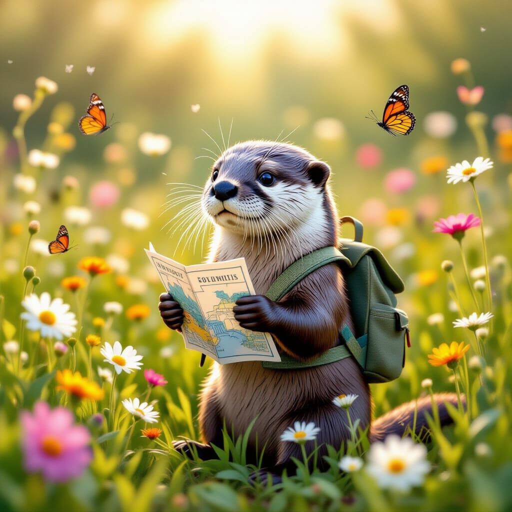 Otter's Adventure: Map Reading in Wildflower Meadow
