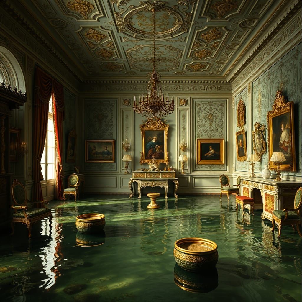 Luxurious Water-Inspired Interior in Baroque Style