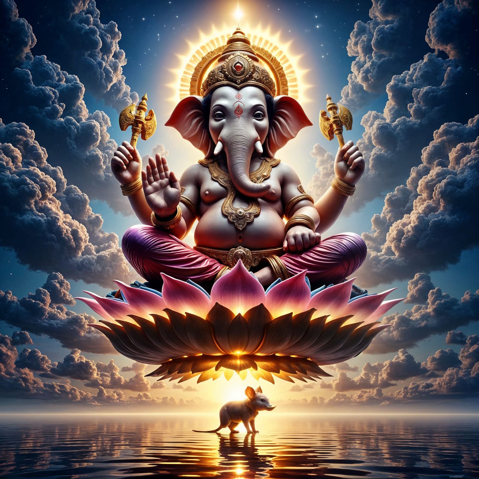 Divine Goddess Durga Radiates Celestial Energy