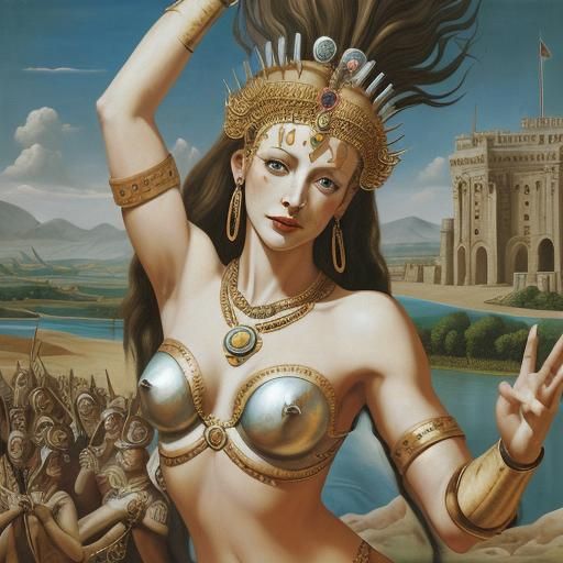 An image depicting Boudicca, the Queen of the Iceni tribe, d...