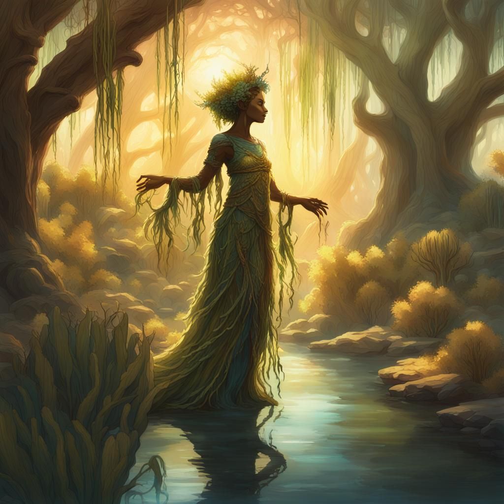 Lush Oasis Dryad in Fantasy Concept Art