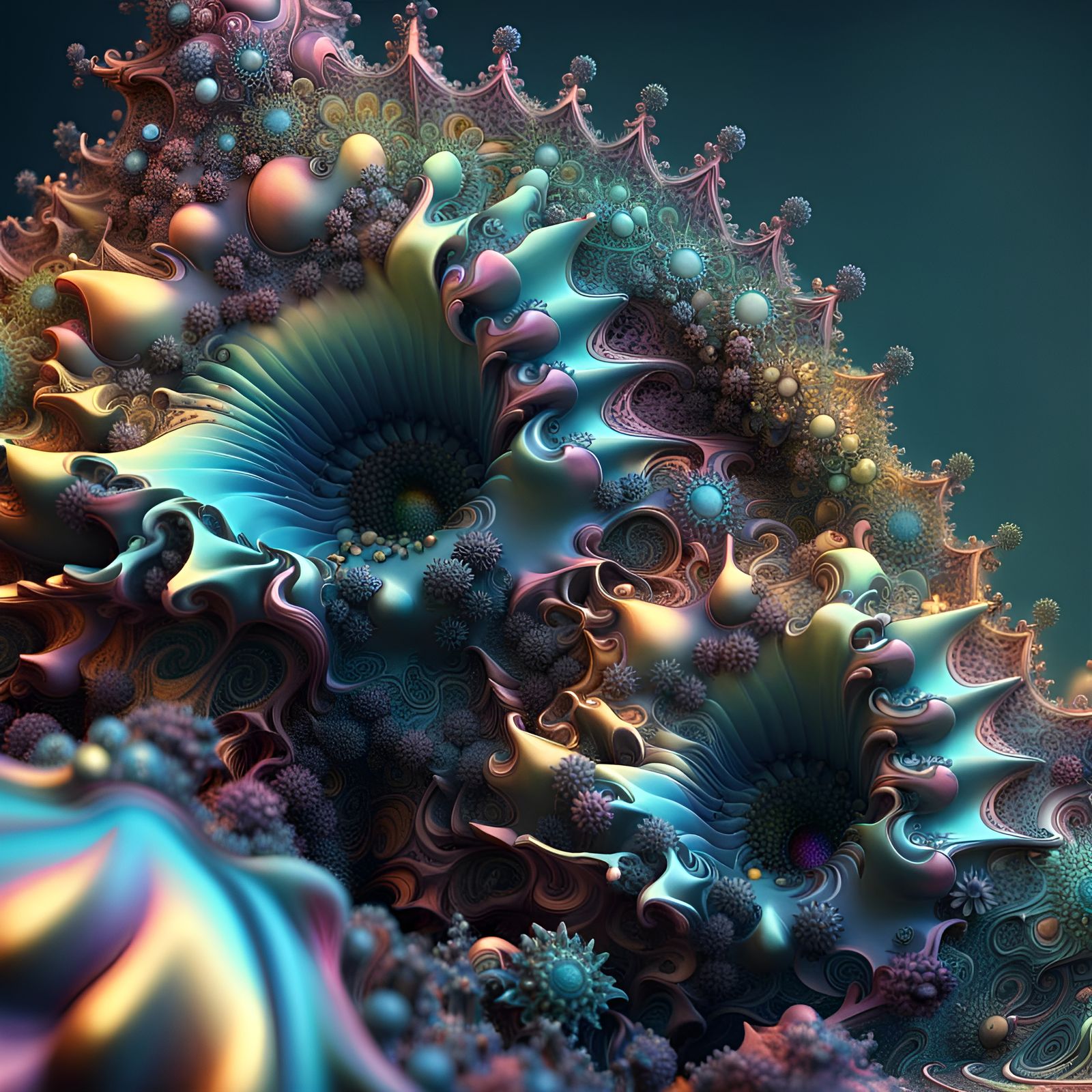 Iridescent 3D Fractal Sculptures: Mandelbrot and Julia Sets