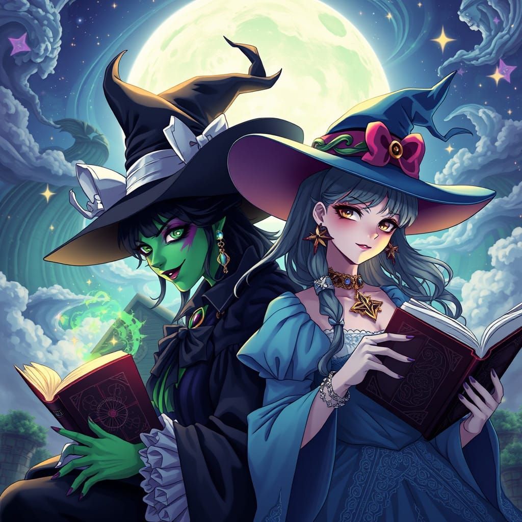 Anime Witches of Oz in Vibrant, Intricate Detail