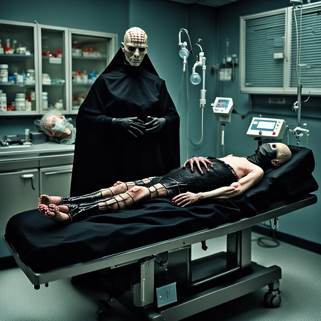 Female Pinhead in Labor: Horror Obstetrics Scene