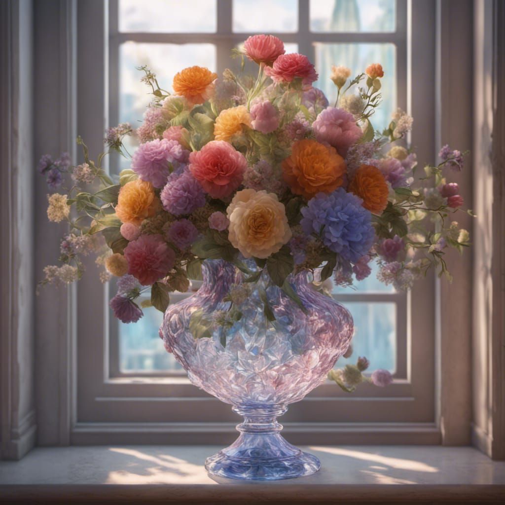 Floral Bouquet in Rococo Style, Digital Art