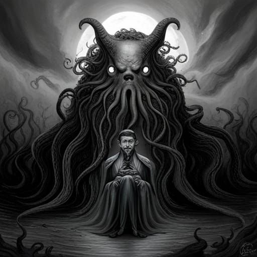 High Gothic Horror Cthulhu God in Lovecraftian Style