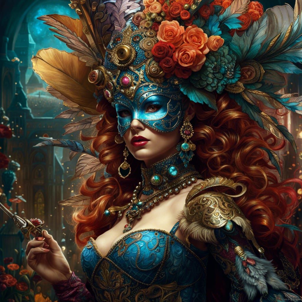 Fantasy Masquerade Digital Art Masterpiece