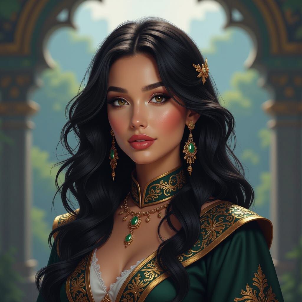 Fantasy Woman with Gold Streaked Hair Concept Art