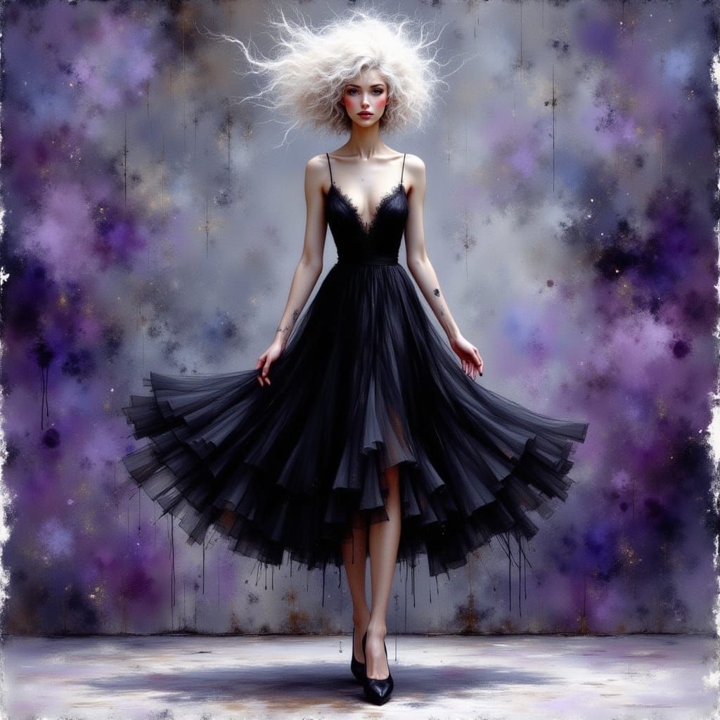 Enchanted Woman in Watercolor Digital Painting Blend