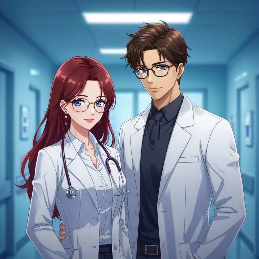 Anime Style Doctors in Modern Hospital