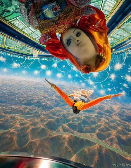 Weightless Life: Elegant Mixed Media Illustration