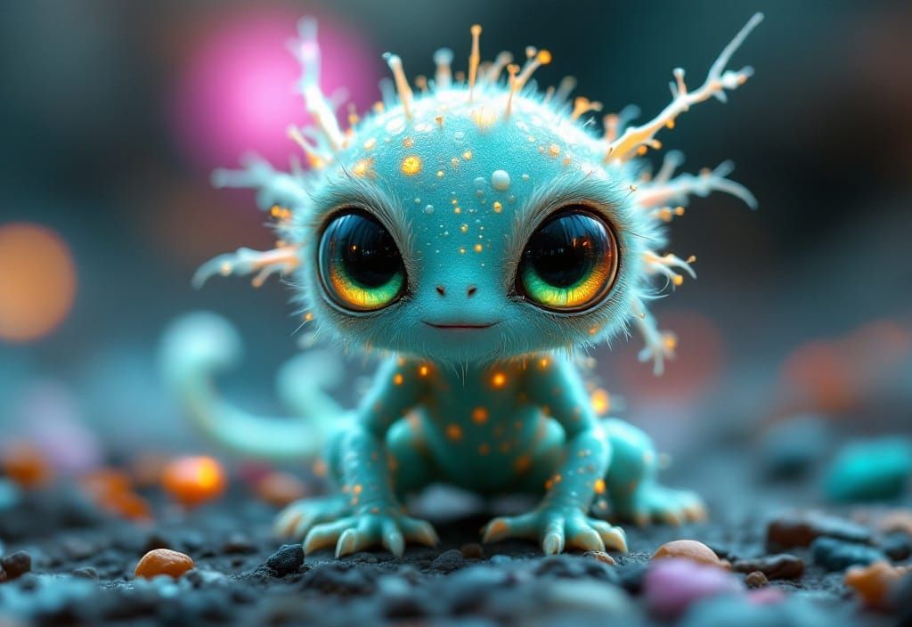 Whimsical Alien Creature with Biomechanical Details