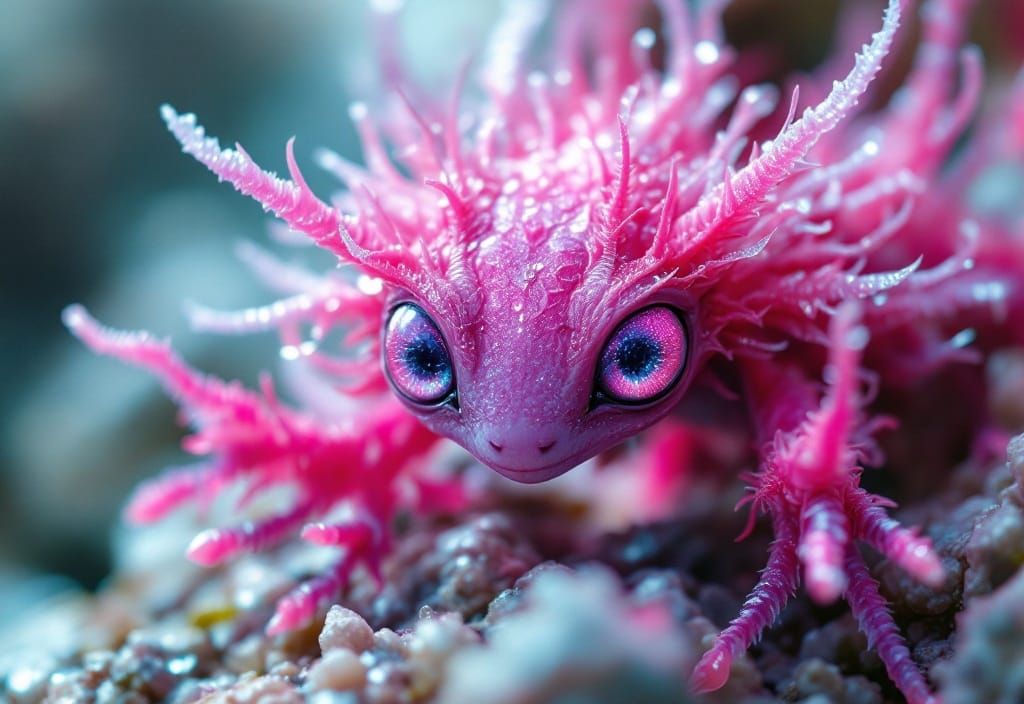 Jovial Alien Creature in Biomechanical Symbiosis