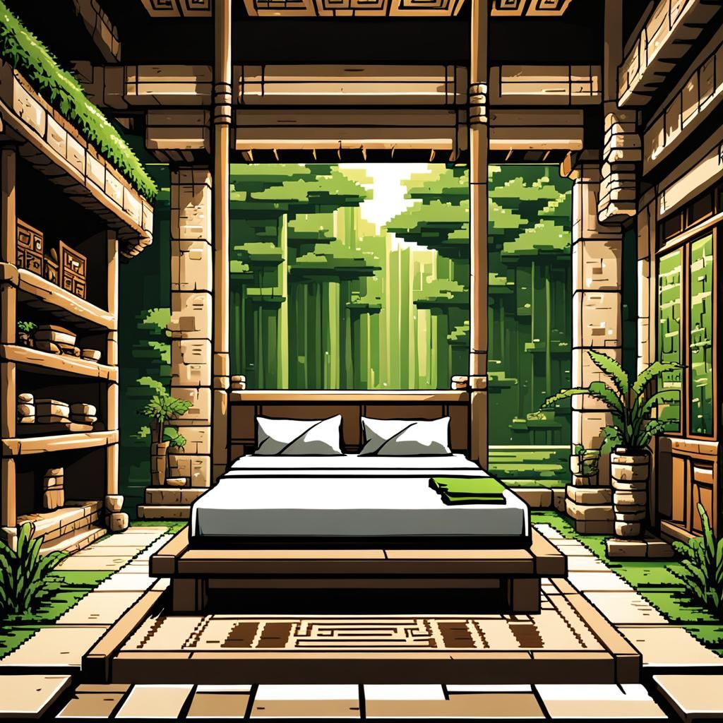 8-Bit Mayan Bedroom Pixel Art
