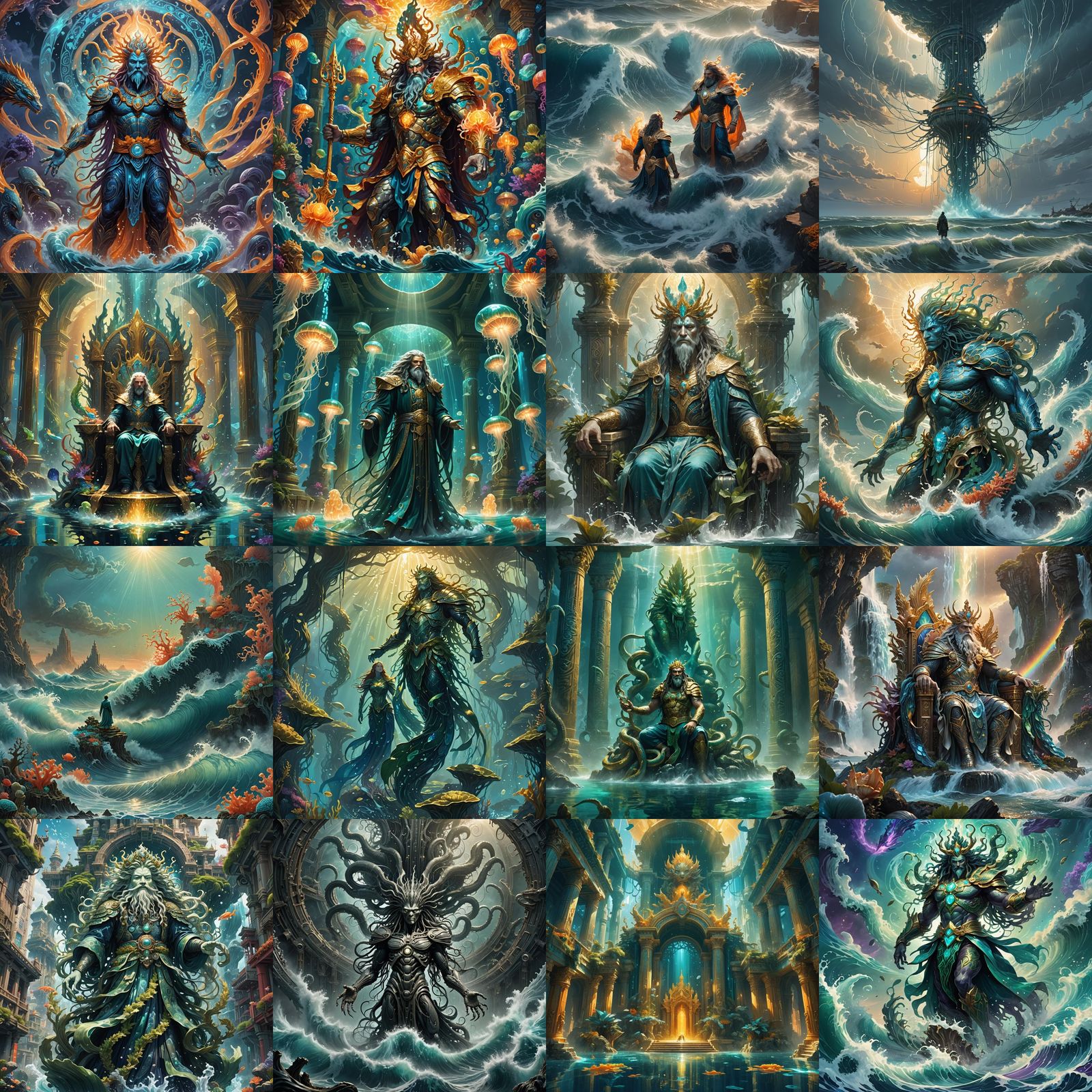 Hydro God in Detailed Fantasy Concept Art