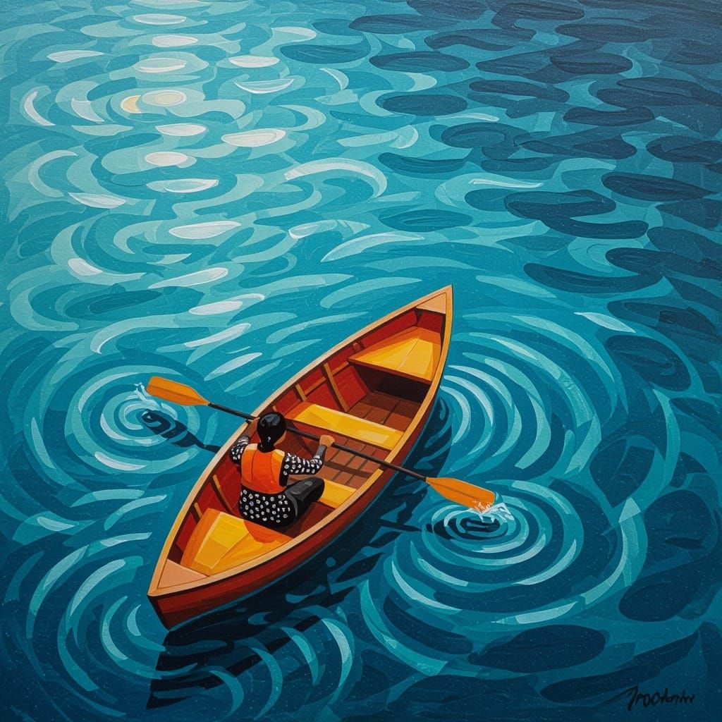 Vibrant Water Scene in Expressive Brushwork