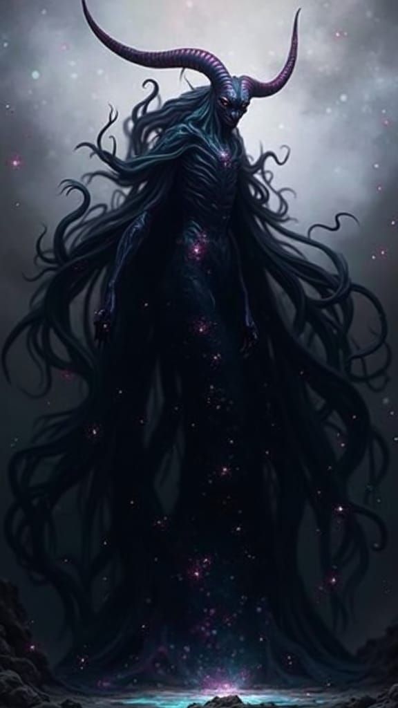Celestial Wendigo: A Cosmic Galaxy Being in Digital Art