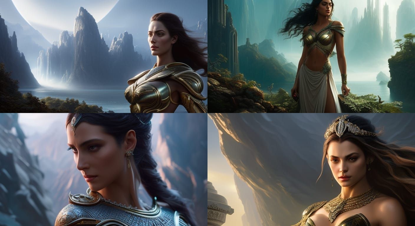 Silver Eyed Greek Goddess Portrait in 5D