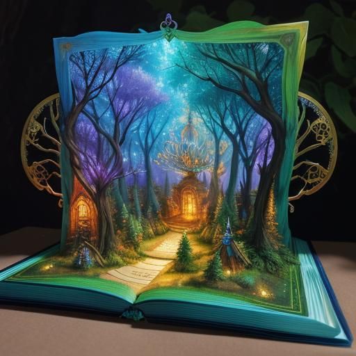 Magical Forest with Fairies in Pop-Up Book