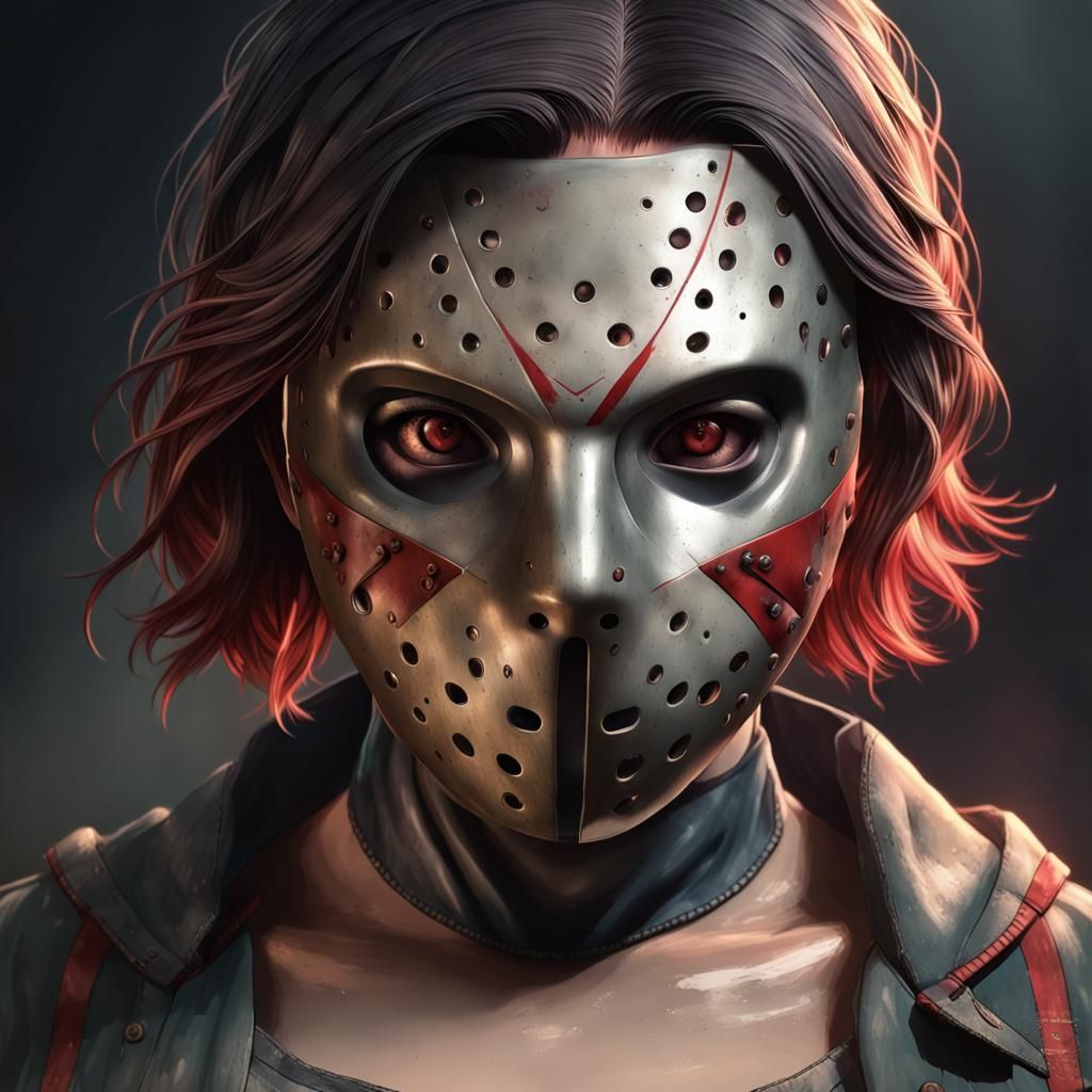 Hyperdetailed Portrait of Masked Figure in Art Nouveau Style