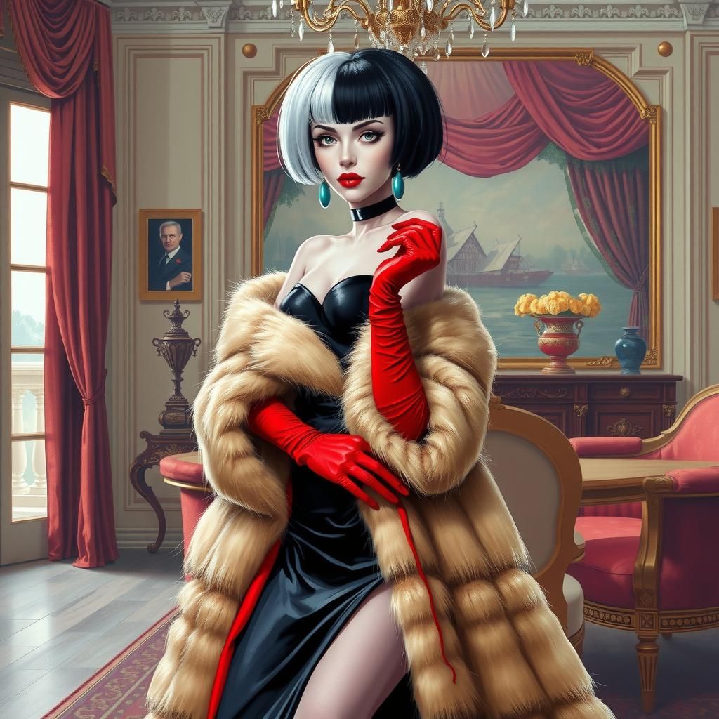 Sorayama Inspired Cruella Deville in 80s Futurism