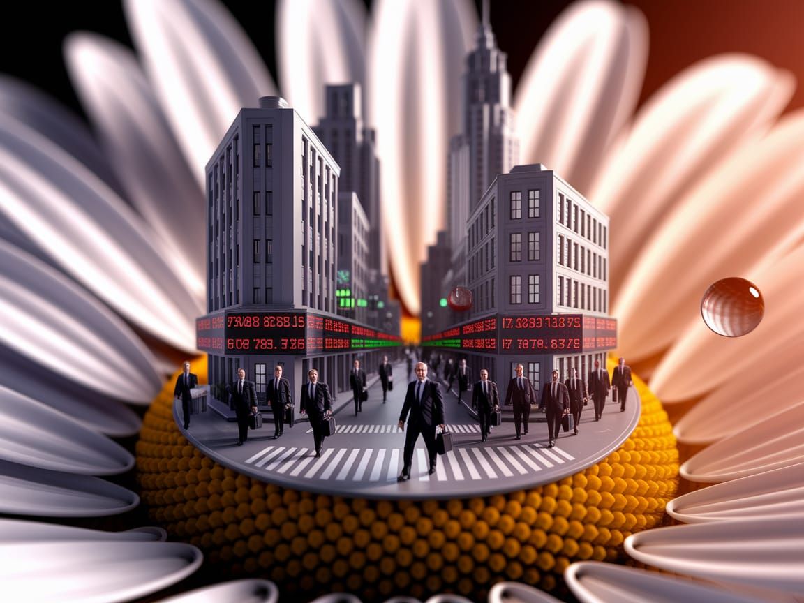 Miniature Metropolis in a Daisy's Heart