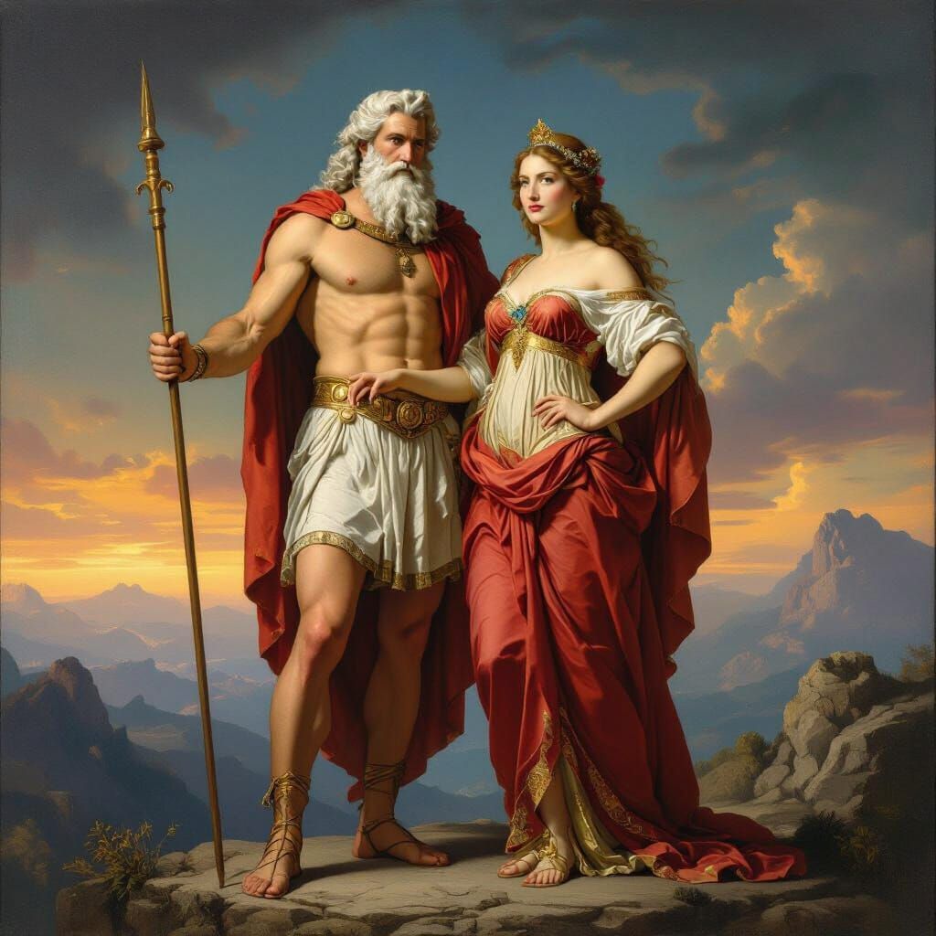 Zeus and Helen on Mount Olympus