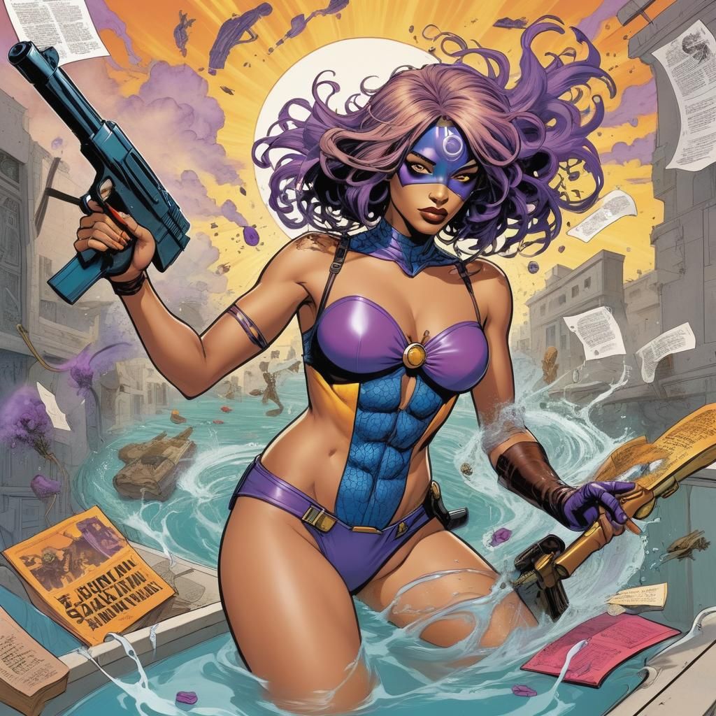 Surreal Comic Book Scene in Astral Plane