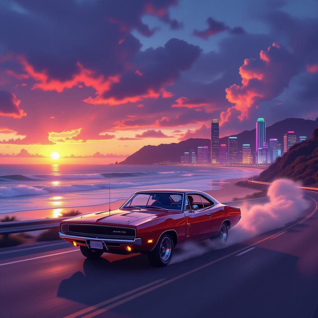 1969 Dodge Charger on Sunset Highway