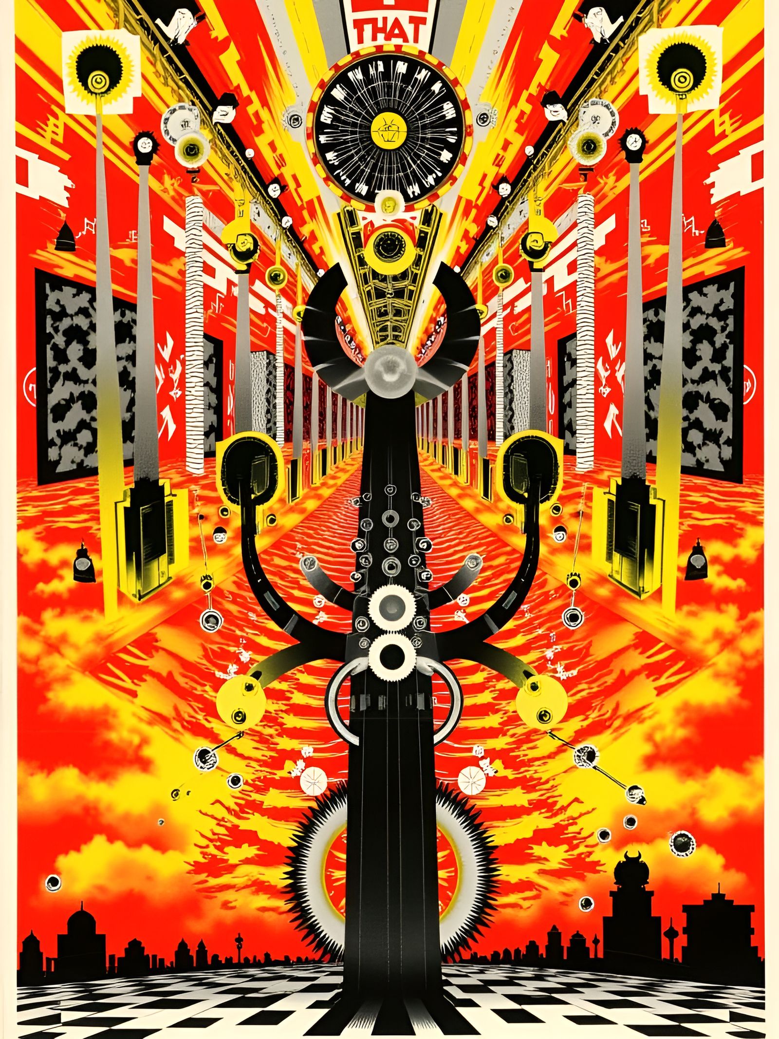 Abstract Patterned Demon Totem in Psychobending Style