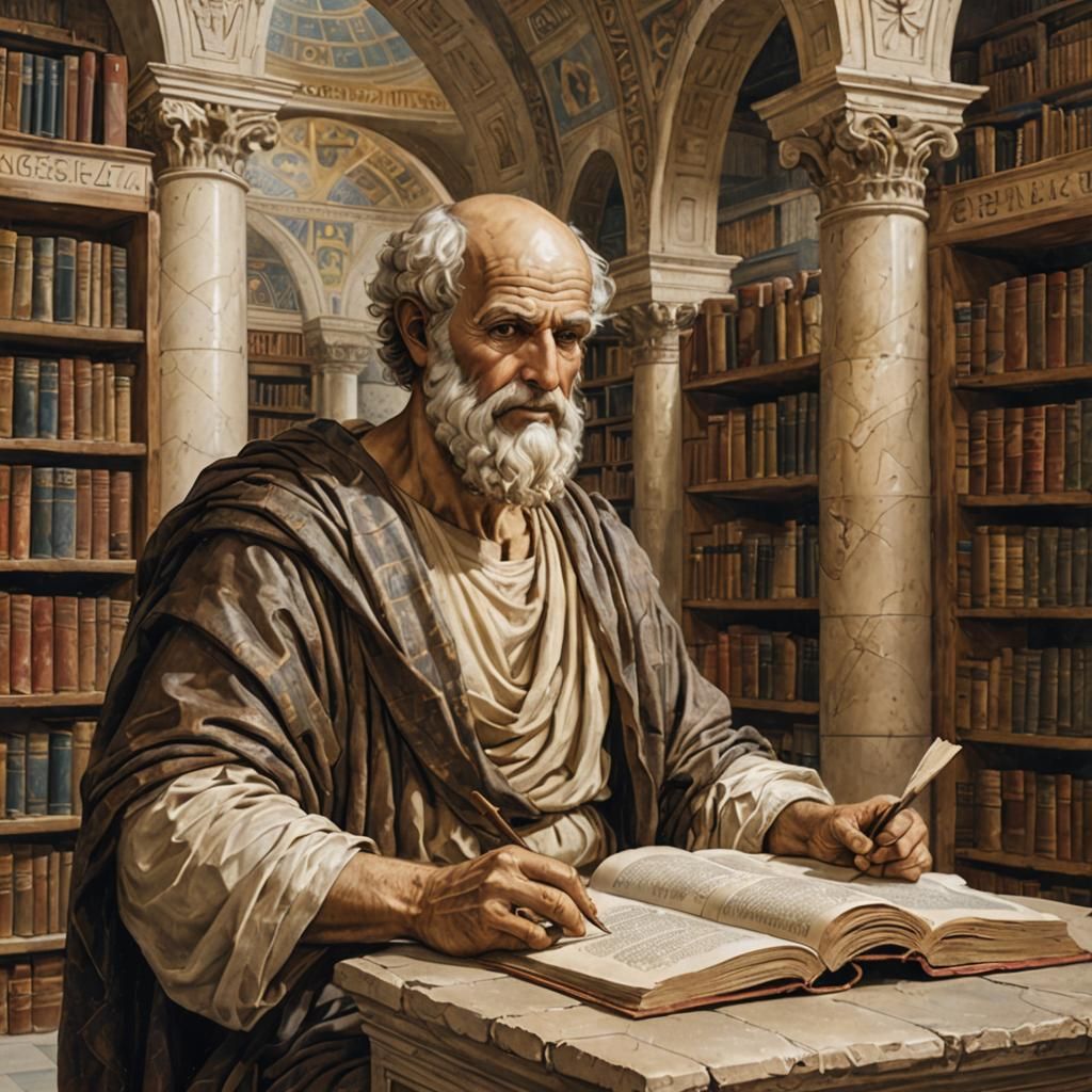 Eratosthenes at Alexandria Library in Vandeville Style