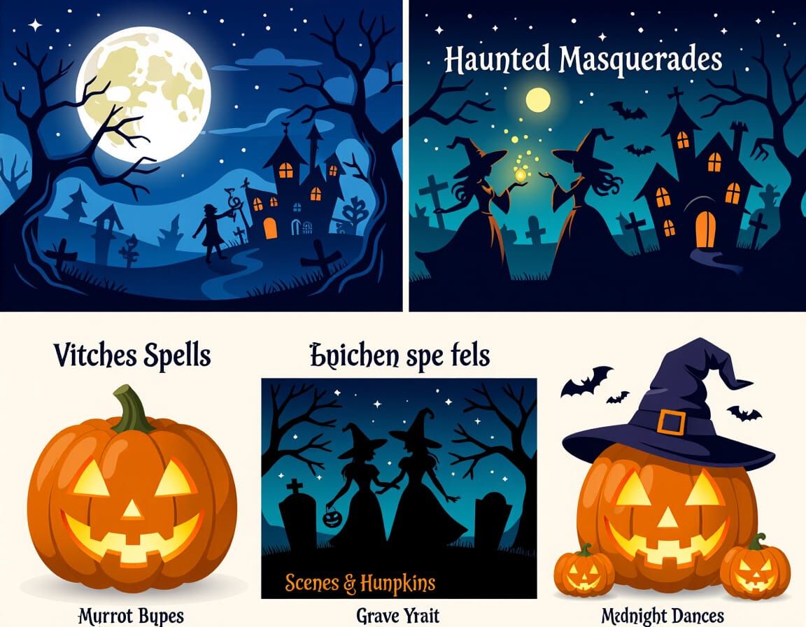 Mystical Halloween Night: Witches, Masquerades, and Moonlit ...