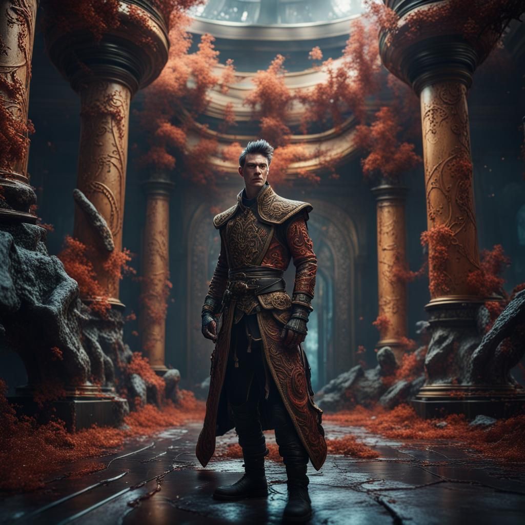 Detailed Full Body Fantasy Man: Matte Painting