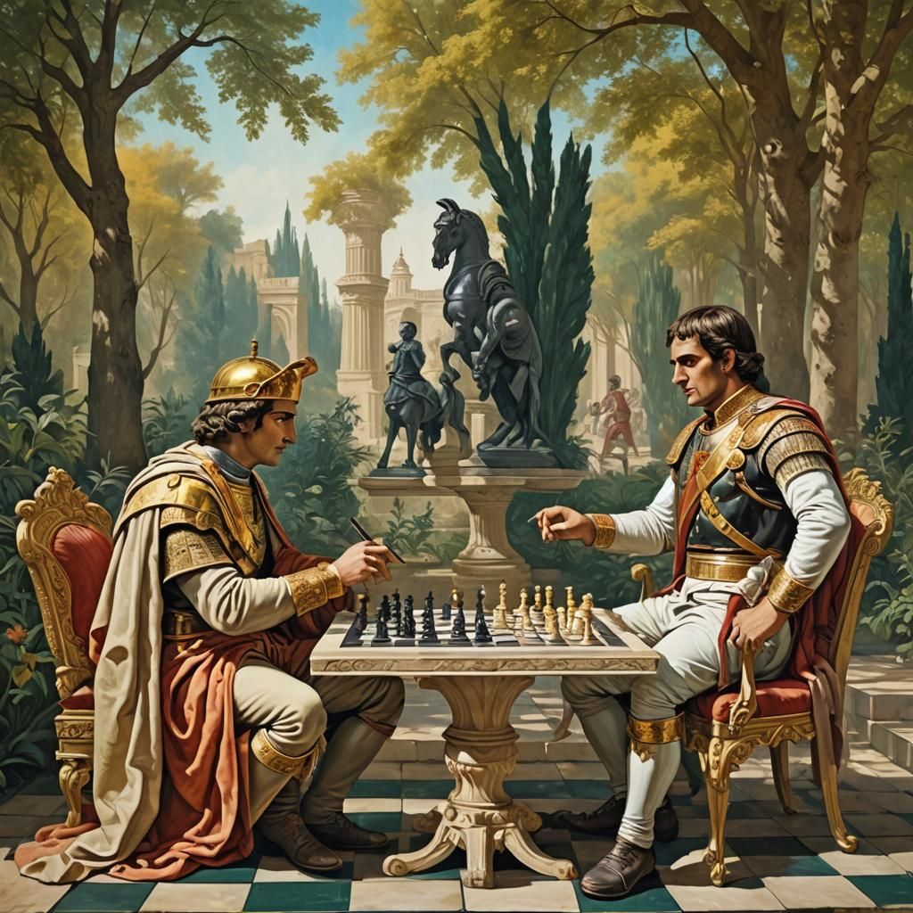 Alexander and Napoleon Play Chess in Babylon: Abstract Art