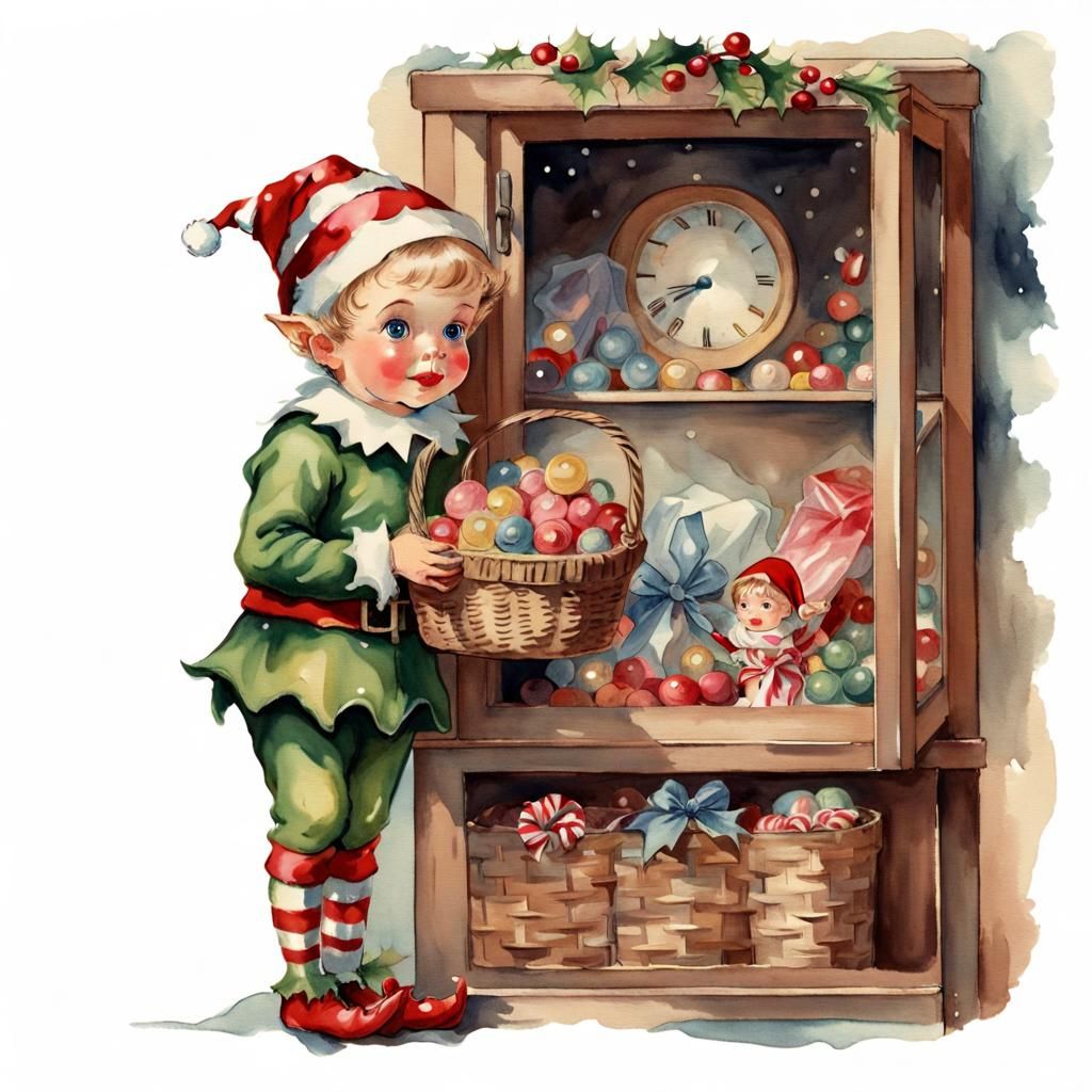 Cristmas elf with candy