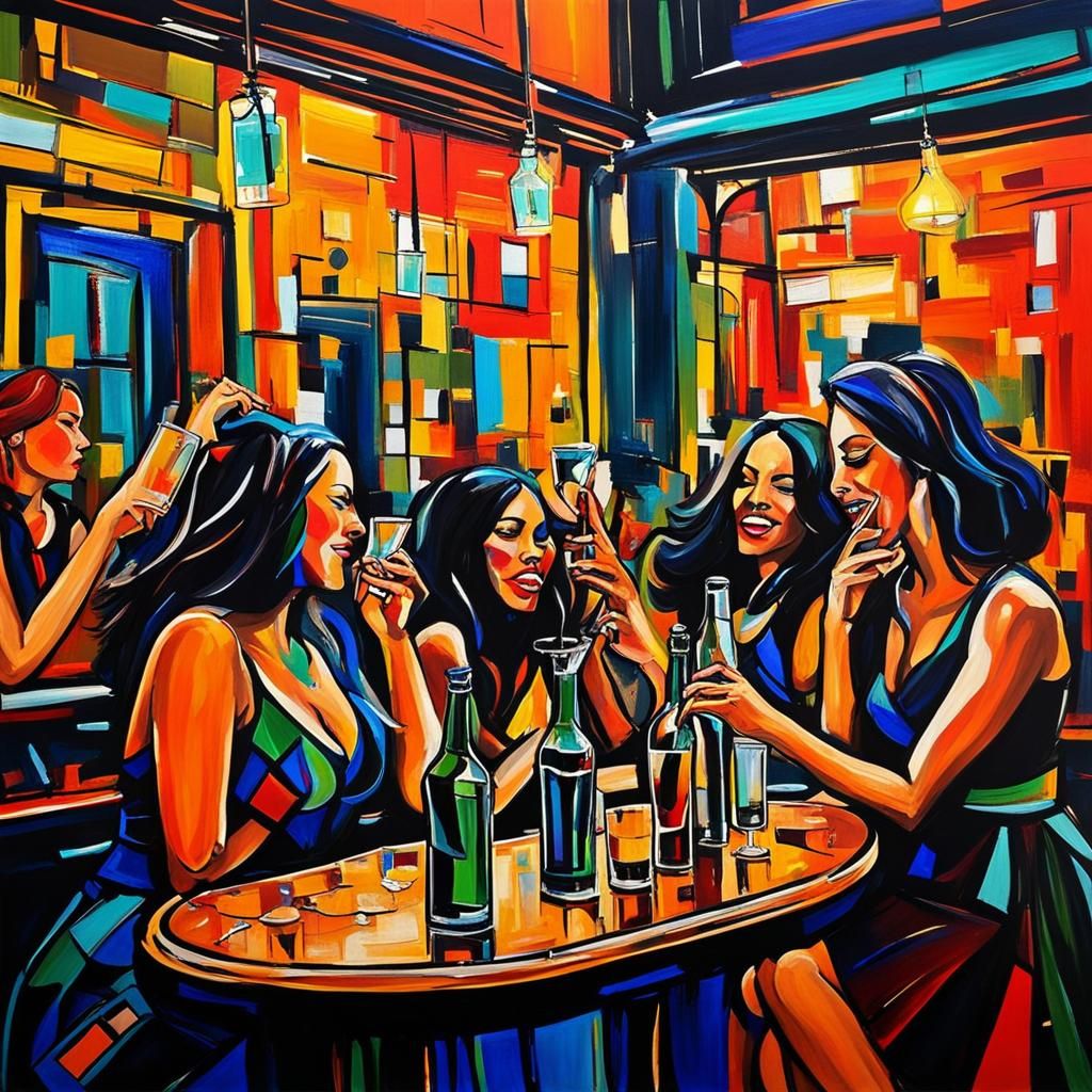 London Girls Night Out: Abstract Art in West End