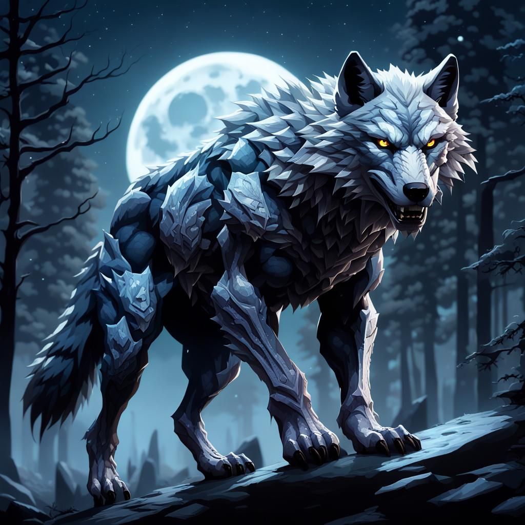 Scaly Wolf Creature in Valorant Style